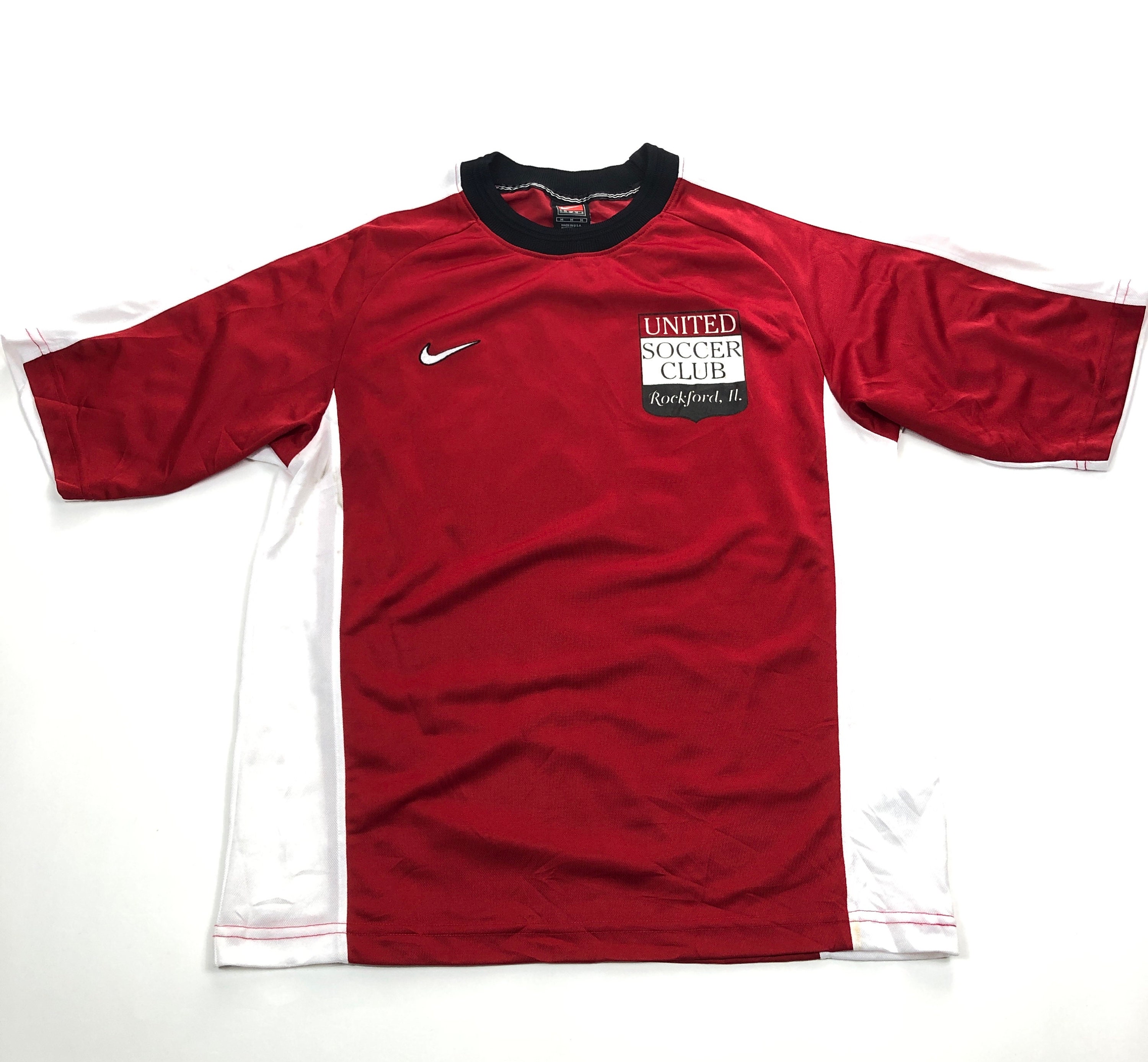 Vintage Nike Soccer Jersey Red White 