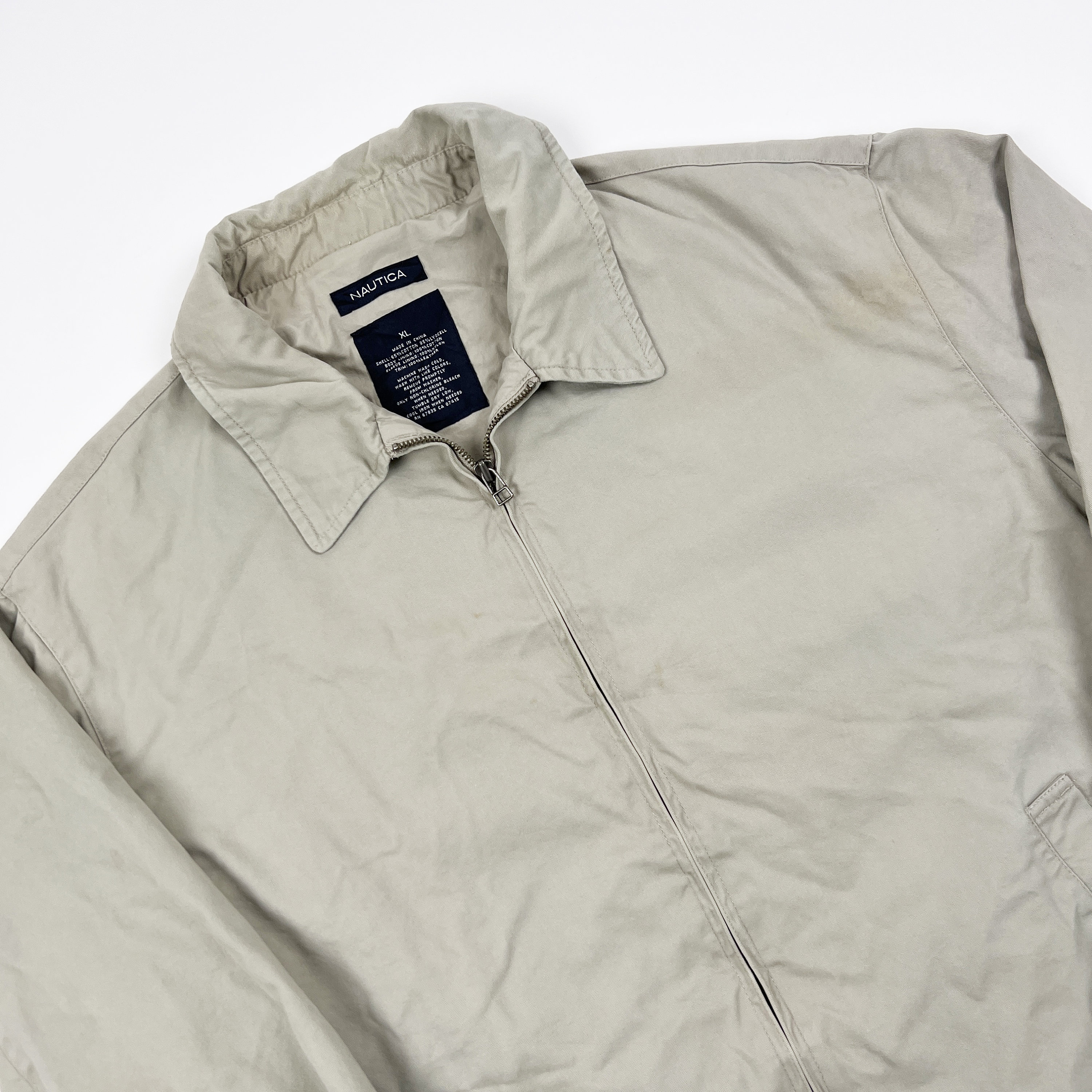 Nautica Harrington Jacket Mens XL Beige 
