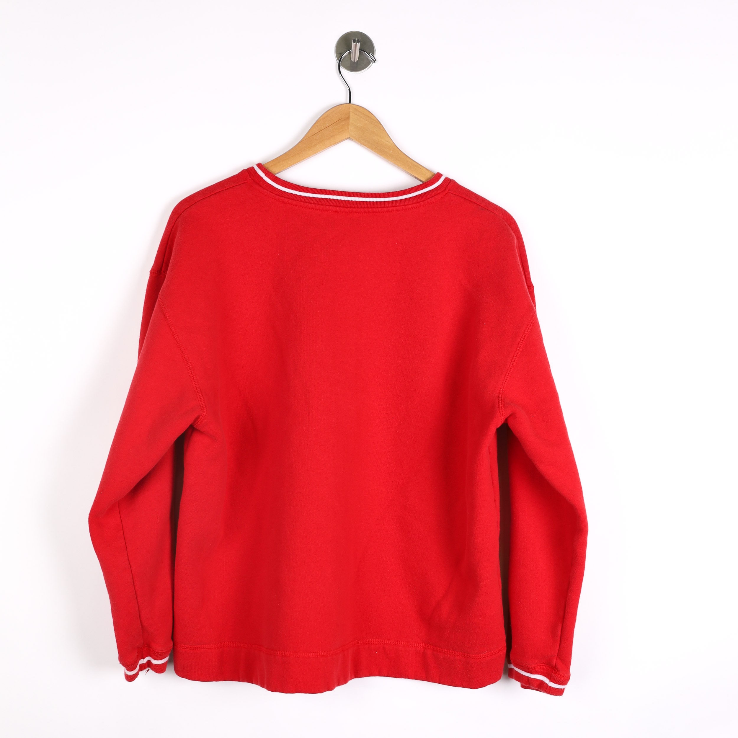 icyvintage Vintage 90s Hanes Blank Crewneck Sweatshirt / Womens XL / Cherry Red Colorway /