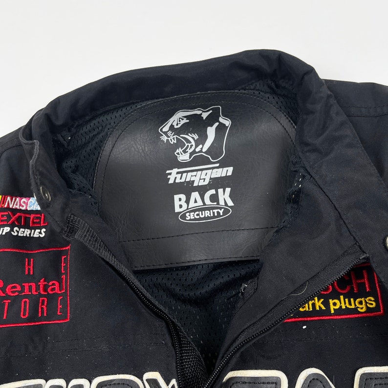 Vintage Furygan Racing Jacket Vtg Y2K Motorcycle NASCAR Nextel Cup Series Coat Black USA Rare Racer Mens Small