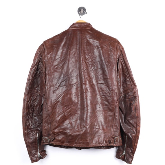 Vintage Schott Leather Jacket / Mens Large / Brown - image 2