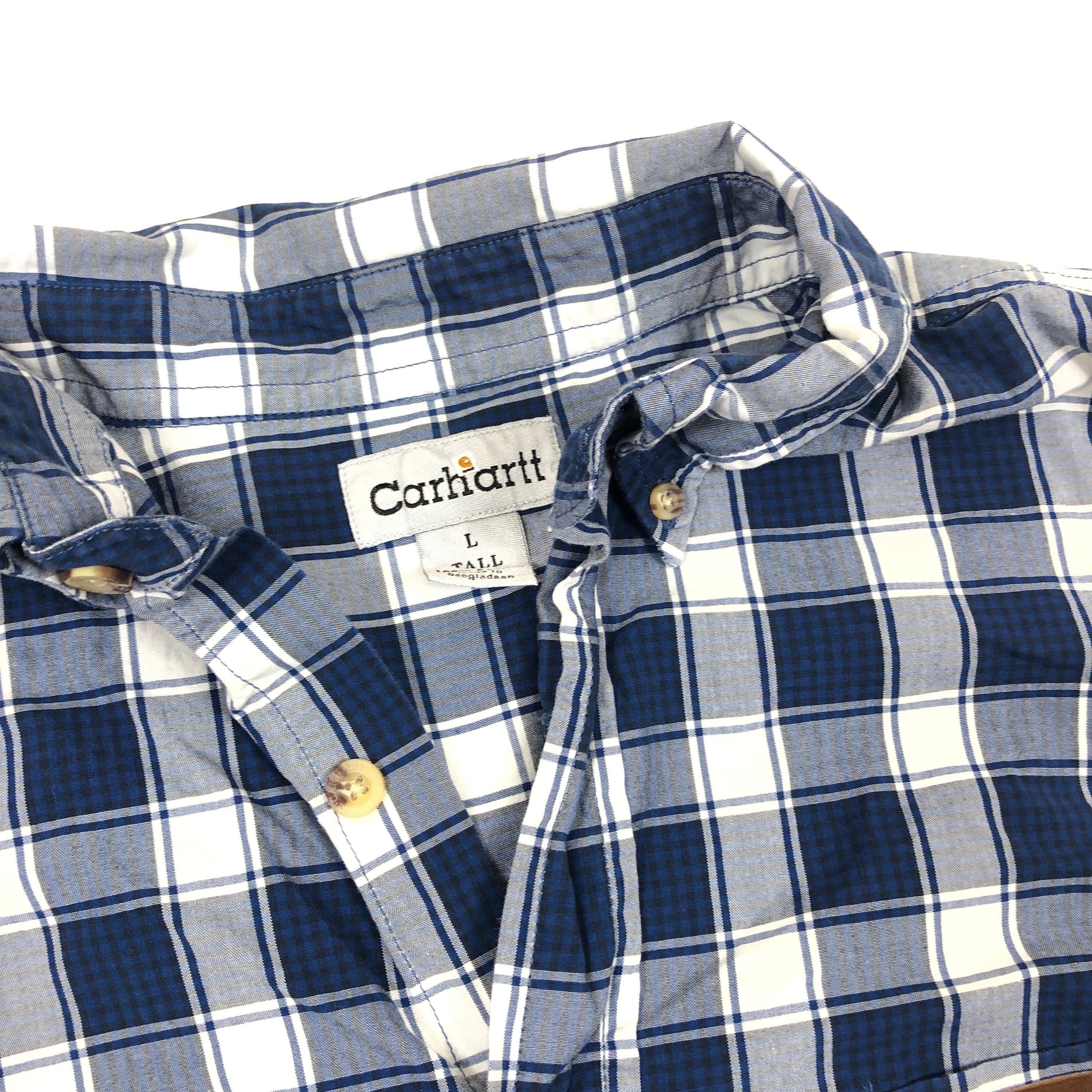 Vintage Carhartt Button Down Shirt Blue 