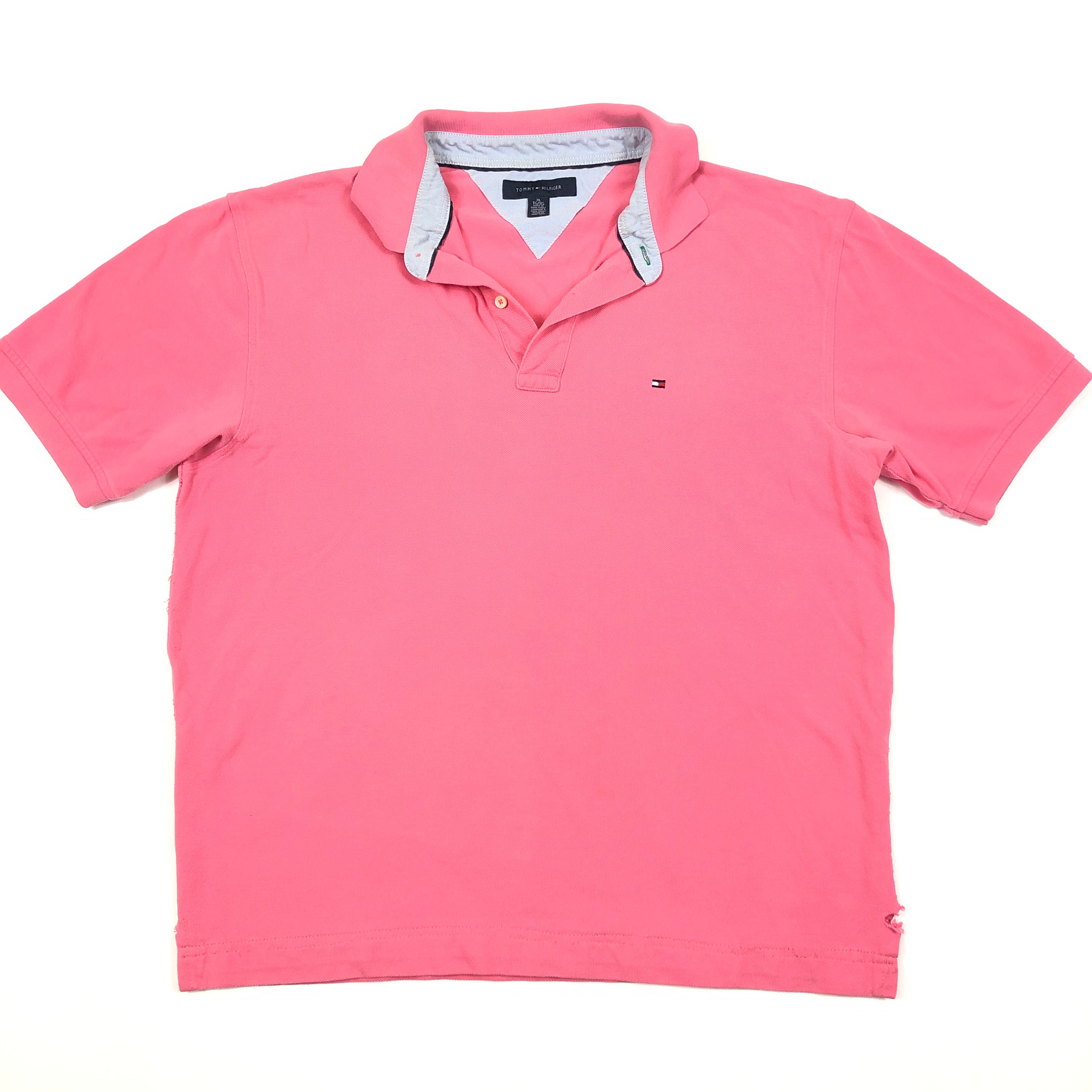 tommy hilfiger mens pink polo shirt