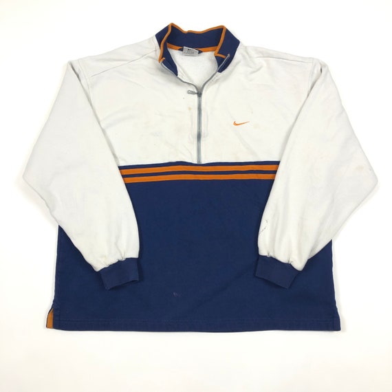 navy blue quarter zip sweatshirt