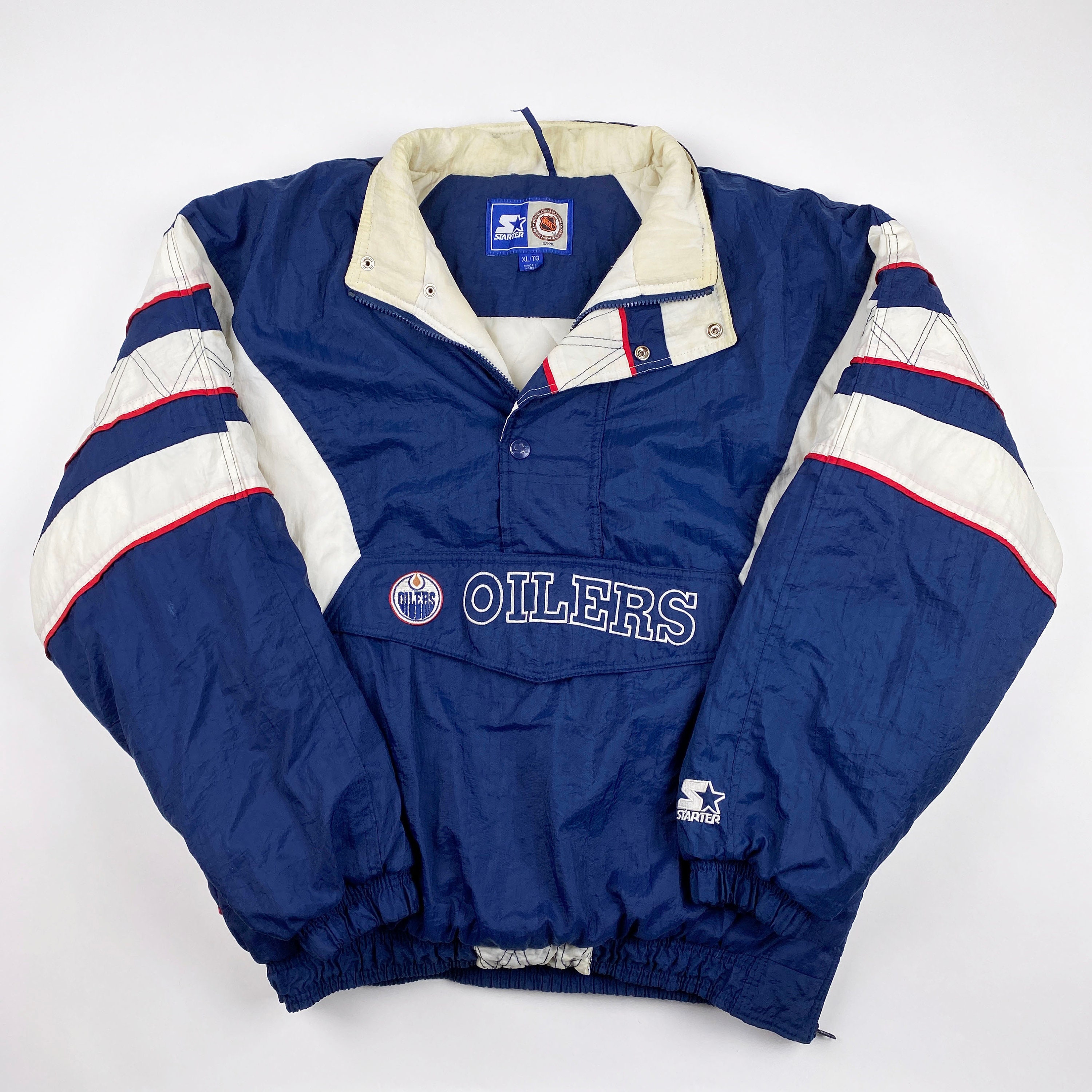 Vintage 90s Starter Edmonton Oilers Pullover Jacket Mens XL | Etsy