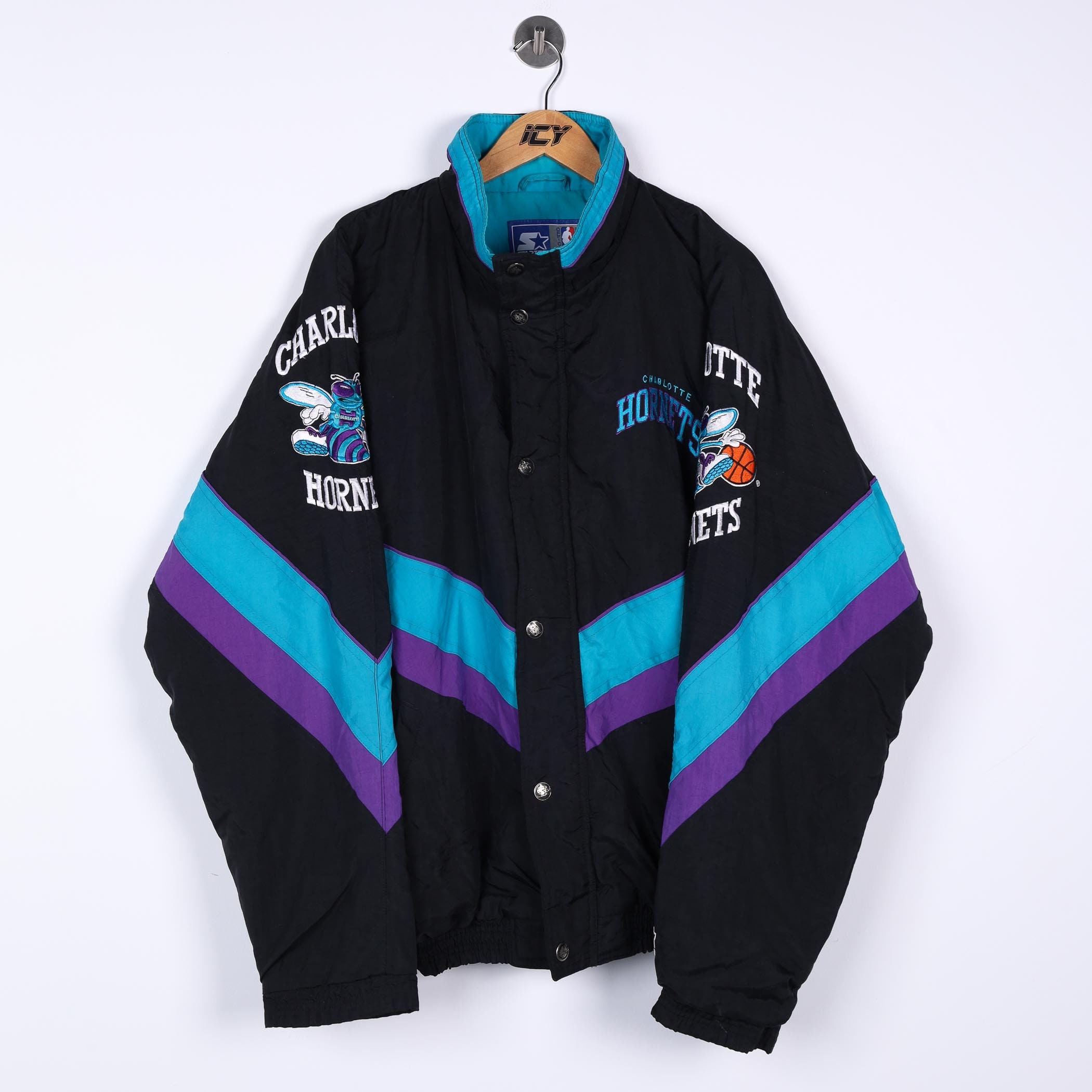 Charlotte hornets hotsell starter jacket black