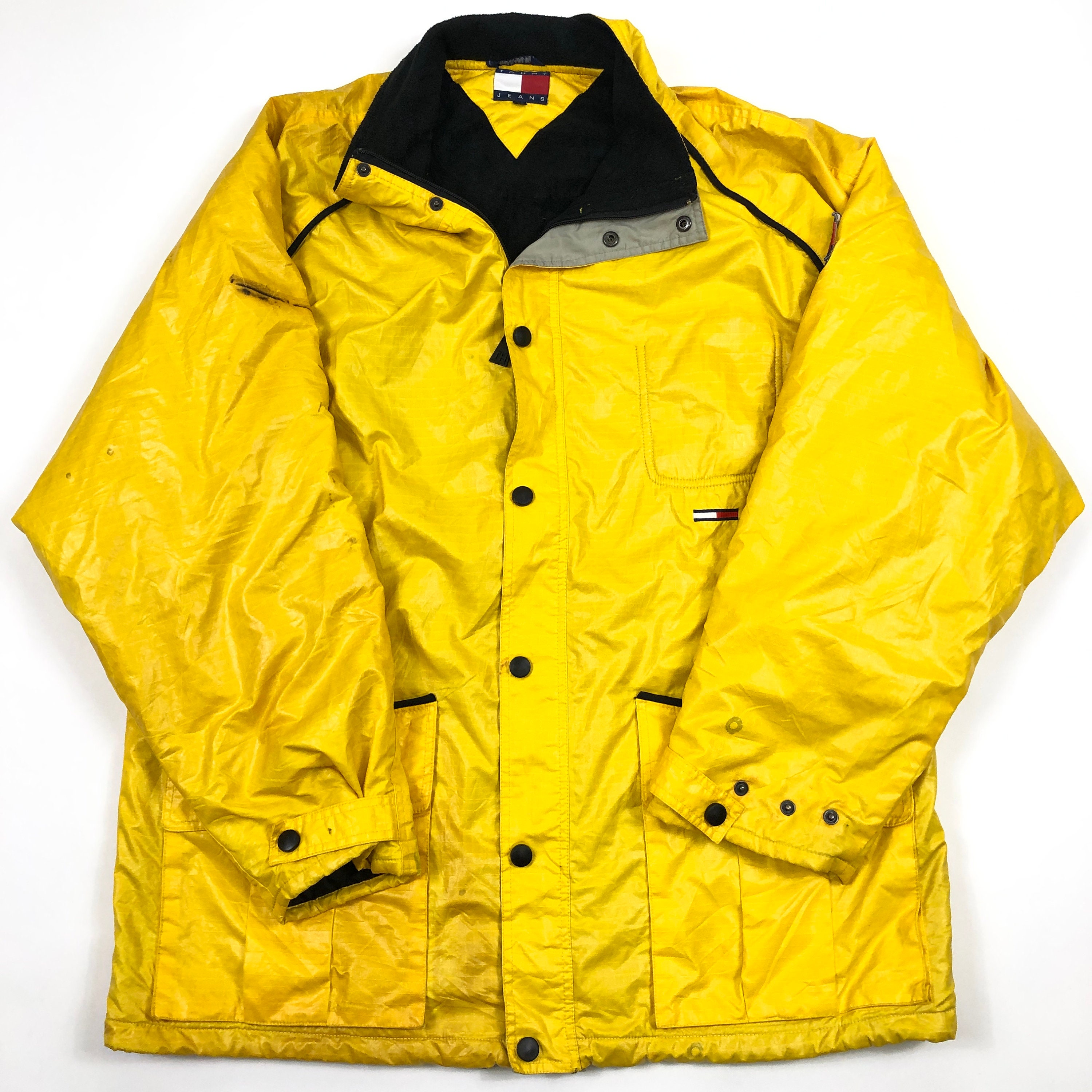 Vintage Tommy Hilfiger Jacket Yellow Coat Mens XXL - Etsy Denmark