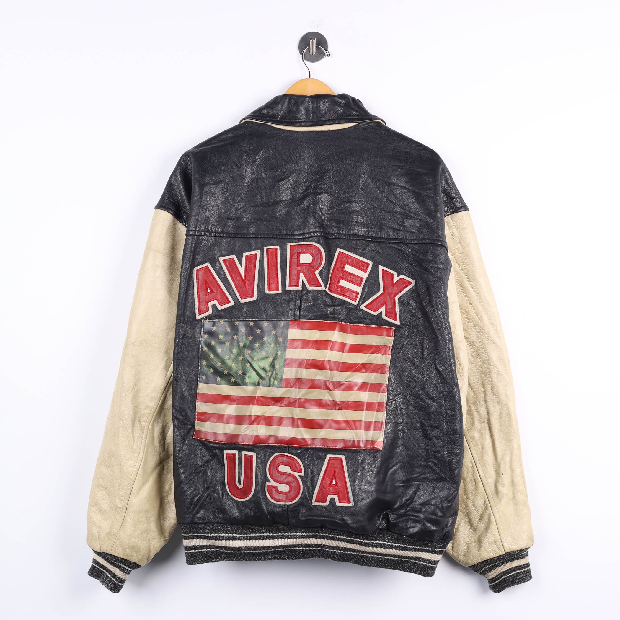 AVIREX USA Authentic Varsity Leather Jacket Size M