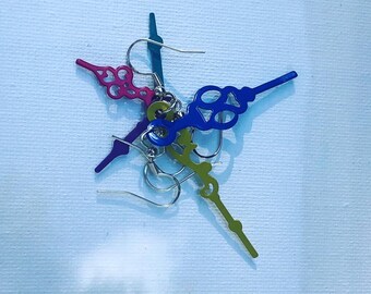 Clock hands earrings