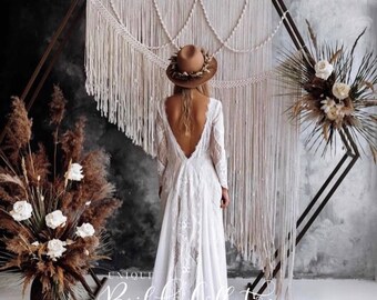 lisa lace bohemian wedding dress