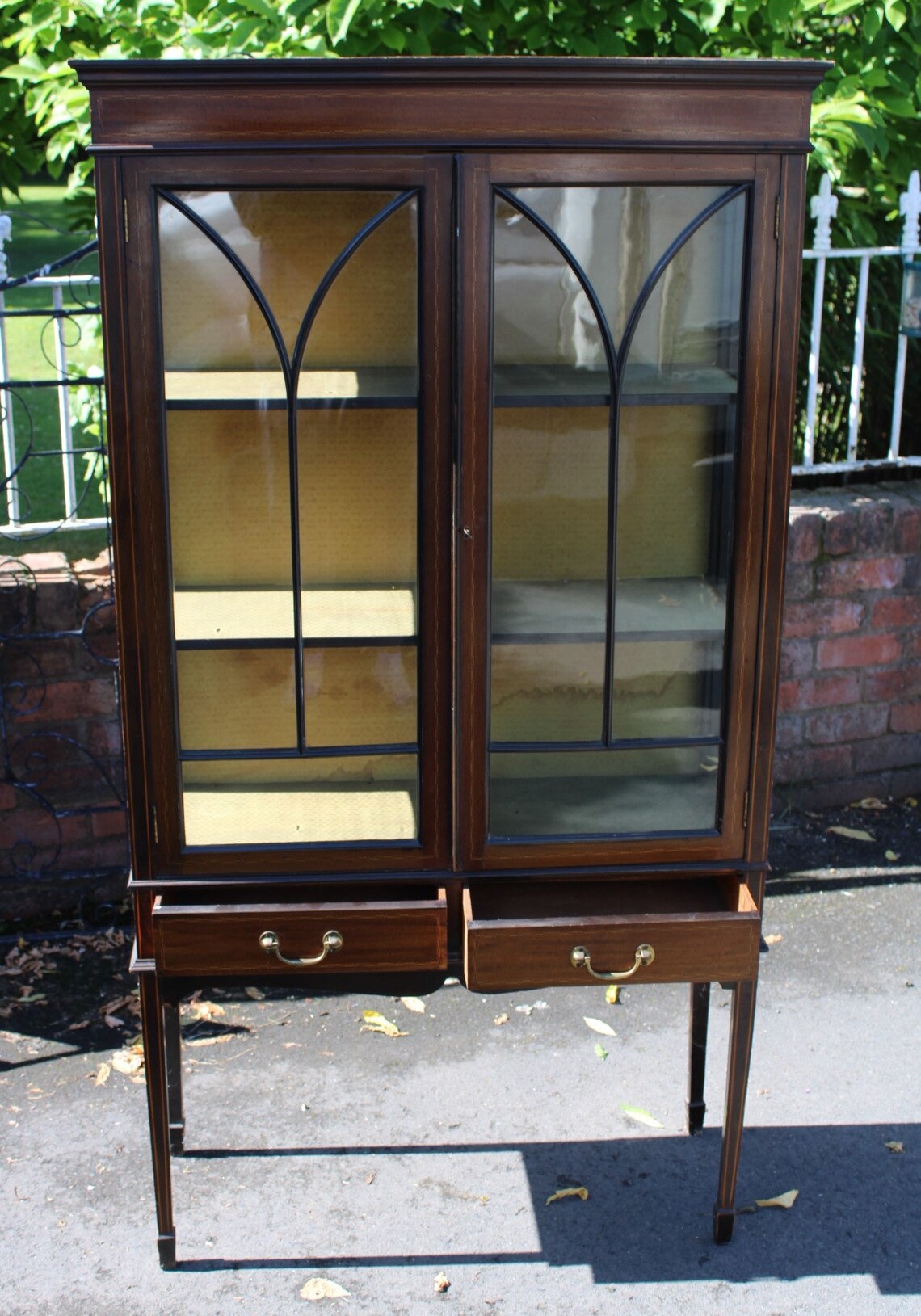 1920s Mahogany 2 Door Glass China With Drawers Etsy UK