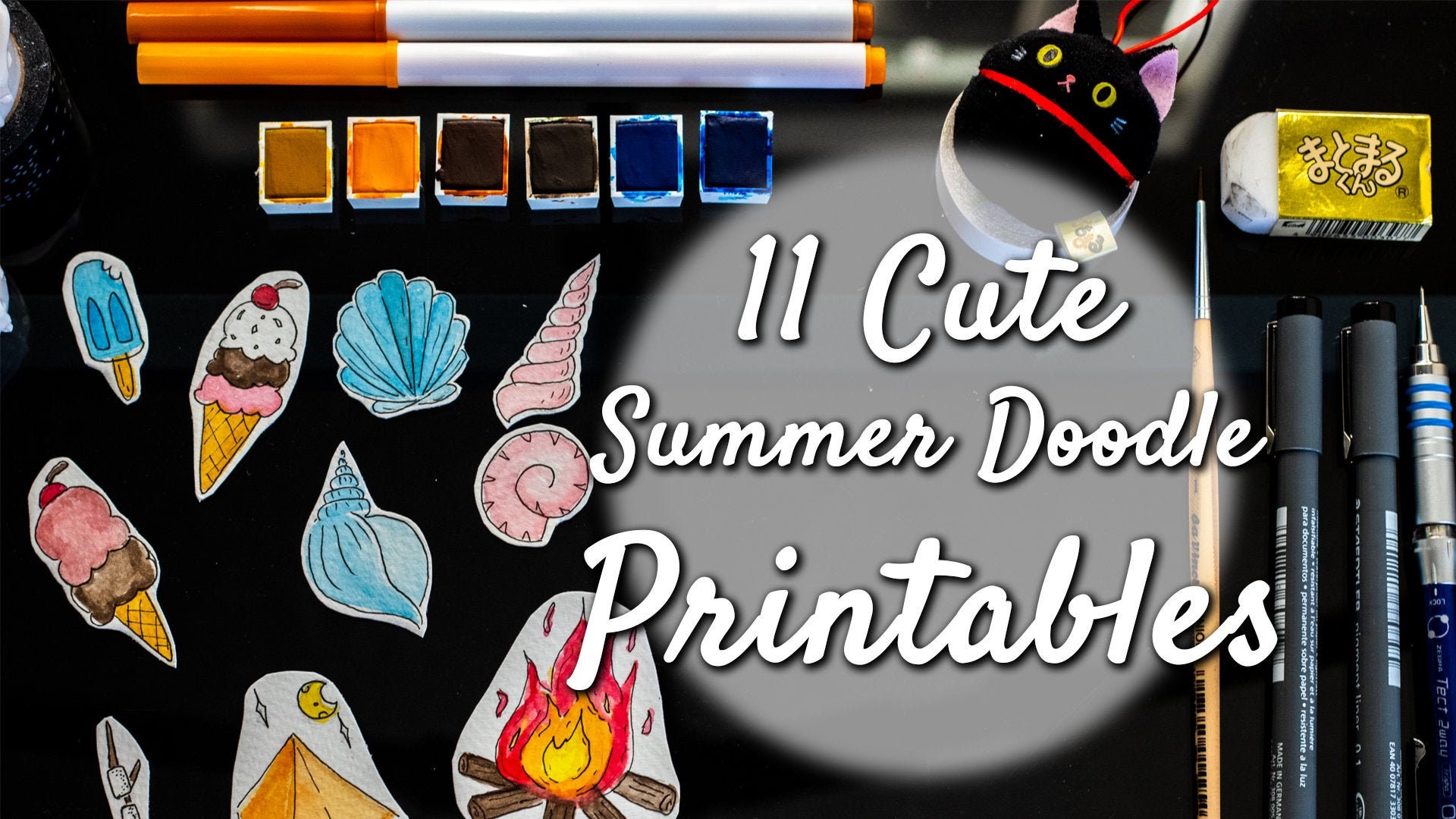 11 Cute Summer Themed Doodle Printables Summer Doodles Etsy