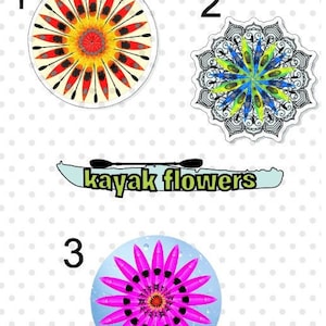 KAYAK FLOWER STICKER, Kayak Decal, Waterproofed for Kayaks, Canoes, Boats, Jet Skis, Paddle Boards, Water Bottles, Laptops, Yeti Bottles