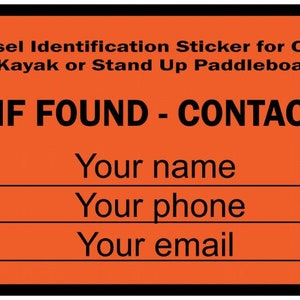 LOST and FOUND stickers, Customized Stickers for Watercraft, Custom Boat Decals, Customized labels, Personalized Waterproof Stickers