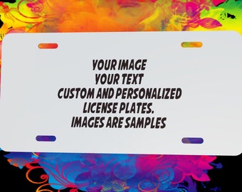 CUSTOM LICENSE PLATE, Aluminum Car Plate Personalized with your logo, image, design, name, monogram Mock up provided