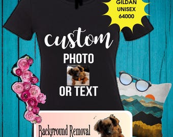 Custom Photo or Text Shirt, Personalized Unisex Tee