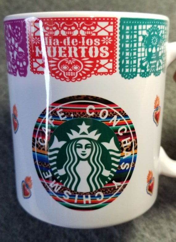 CAFE, CONCHAS y CHISME Coffee Mug, Choice of concha or heart patterns, Pan dulce, Mexican Bread 11 oz cup  Coffee Cup Printed Coffee Cup