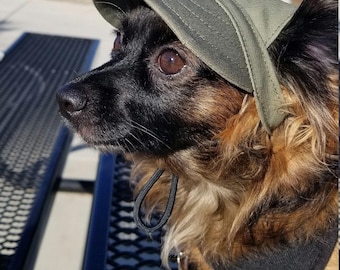 Handmade Canvas Pet Visor, Adjustable Dog Baseball Cap