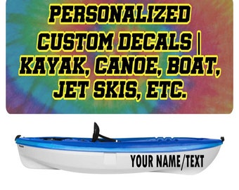 Décalcomanie imperméable personnalisée pour kayak, nom du bateau, polices de caractères variées