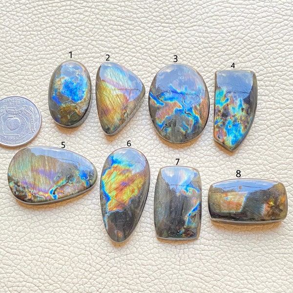 Spectrolite with copper flash Rainbow Multifire Spectrolite Black Rainbow Loose Natural Labradorite Cushion Labradorite Spectrolite Gemstone