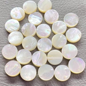10 MM Round Flat-Mother Of Pearl Flat-Natural Pearl Gems-Nacre Pearl Flat-AAA White And Yellow Nacre-Mother Of Pearl Loose-Pearl Flat Gems