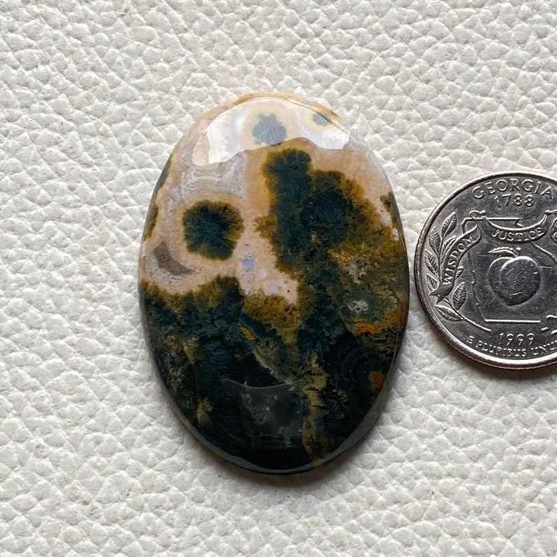 2 Tone Ocean Jasper Cabochon-Double Shade Ocean Jasper Stone-Magical Color Tone Ocean Jasper-Smooth Ocean Jasper Jewelry Making Stone-Loose