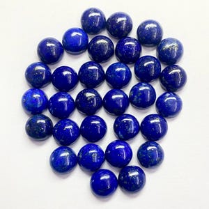 Azulejo redondo de lapislázuli pulido de 8 mm: Piedra de lapislázuli de grado A+, gemas sueltas de lapislázuli hechas a mano, ejemplar de colección / piedra lapidaria.