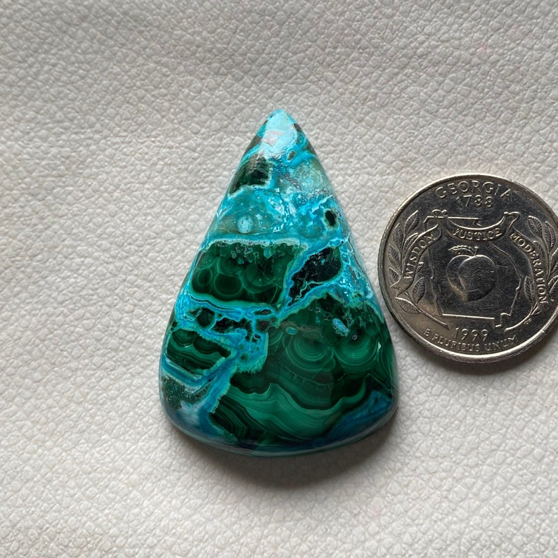 AAA Chrysocolla Malachite Cabochon,Pear Shape Chrysocolla Smooth Cabochon,Malachite Cabochon,Wire Wrapping,jewelry Making Stone,45X31X8 MM