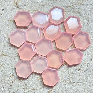 8X10 Mm Hexagon Tablet-Metaphysical Pink Chalcedony - Free Form Rough Pink Chalcedony- Raw Pink Chalcedony Wire Wrap- Pink Chalcedony Gems