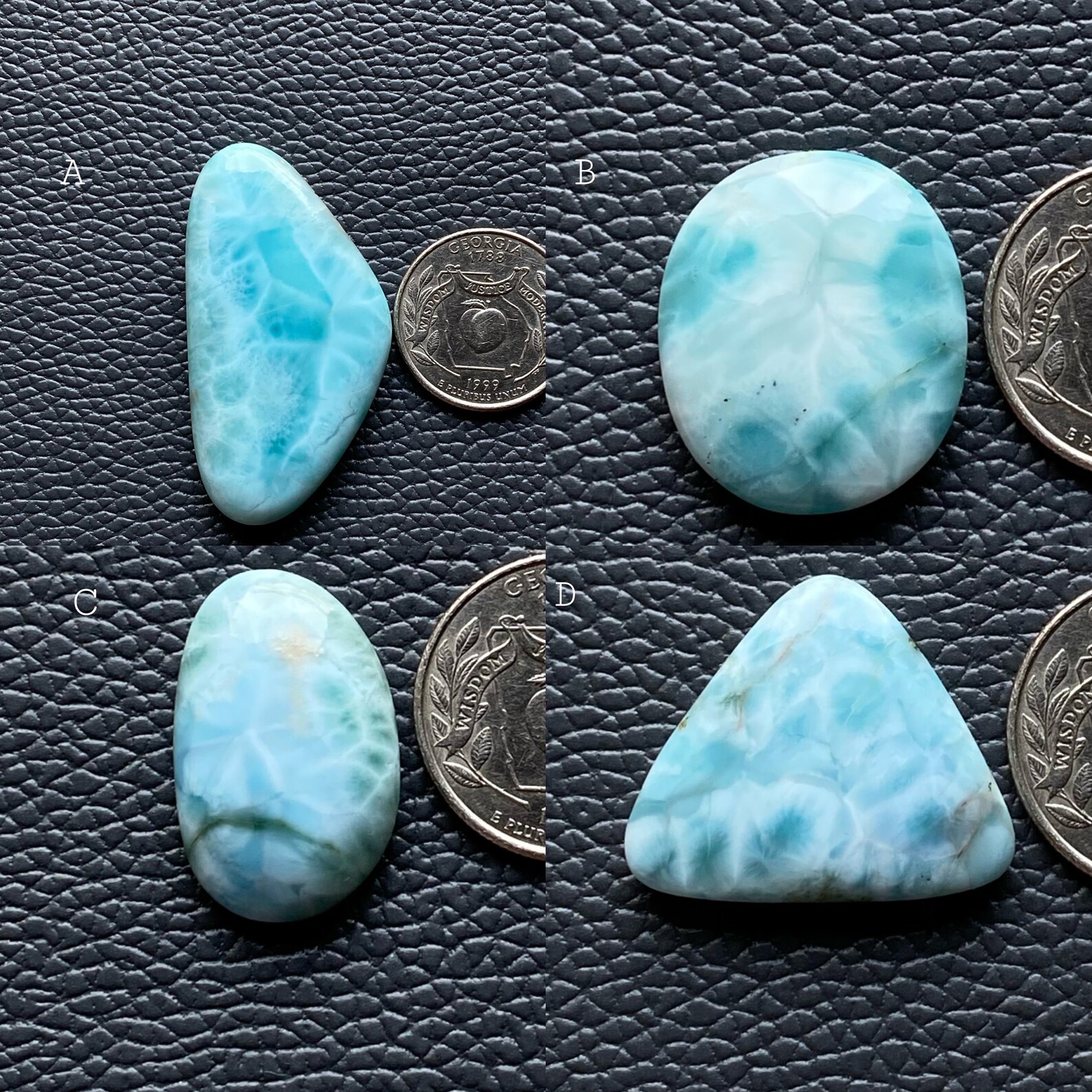 Natural Larimar Crystal Gemstone Natural Larimar Palm Loose Etsy