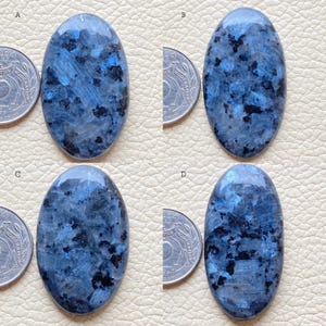 Black And Blue Larvikite Cab-Larvikite Flat Back Cabochon-Flashy Larvikite Stone-Pretty Larvikite Crystal-Healing Larvikite Gems