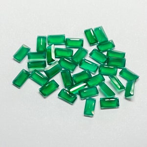 Calibrated Green Onyx Cut Stone Gems-Green Onyx Faceted Baguette Cut Stone-Green Onyx Rough Gemstone,Green onyx Specimen-Green Onyx Cut Gems
