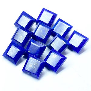 6 Mm Square Cut-Lapis Lazuli Cut - Lapis Lazuli Worry Stone - Natural Lapis Lazuli Gemstone Pocket Stone, Crystal Palm Stone Lapis Lazuli
