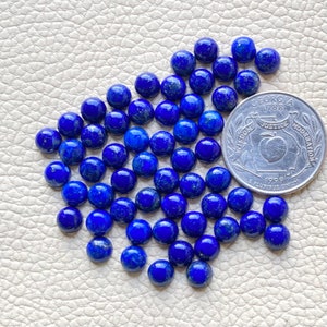 Natural Lapis Lazuli Cabochon Lot-All Size Lapis Lazuli Loose Gemstone-Lapis Lazuli Stone, Natural-Flat Back Lapis Lazuli-Lapis Lazuli Round