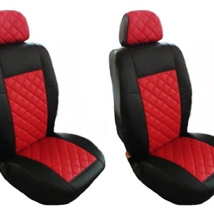 Komplettsatz Schonbezüge Schwarz / Rot Komfort Sitzbezüge Kunstleder  Elegant für