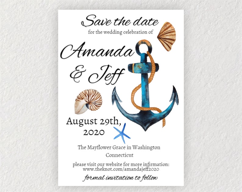 DIY Beach Save The Date Template INSTANT DOWNLOAD Destination Wedding Date Card Printable and Self-Editing Save the Date Invitation