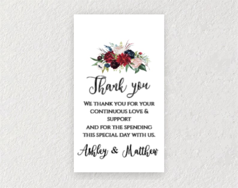 Wedding Favor Tag Template Wedding Tags INSTANT DOWNLOAD Navy Blush Floral 0101 Burgundy Thank You Favor Tag Editable Welcome Bag Label