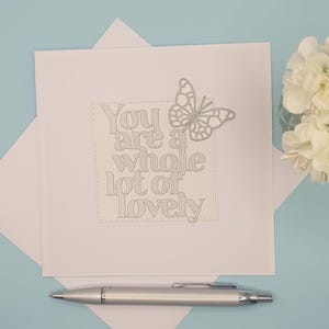 Tarjeta de agradecimiento "Eres muy hermosa" para esposa, novia o amiga. Positiva, alentadora, especial, única y hecha a mano.