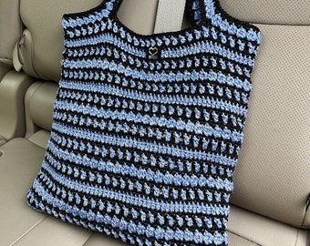 Bolso de verano, bolso grande de crochet, bolso de verano hecho a mano, bolso boho, bolso de hombro orgánico para compras