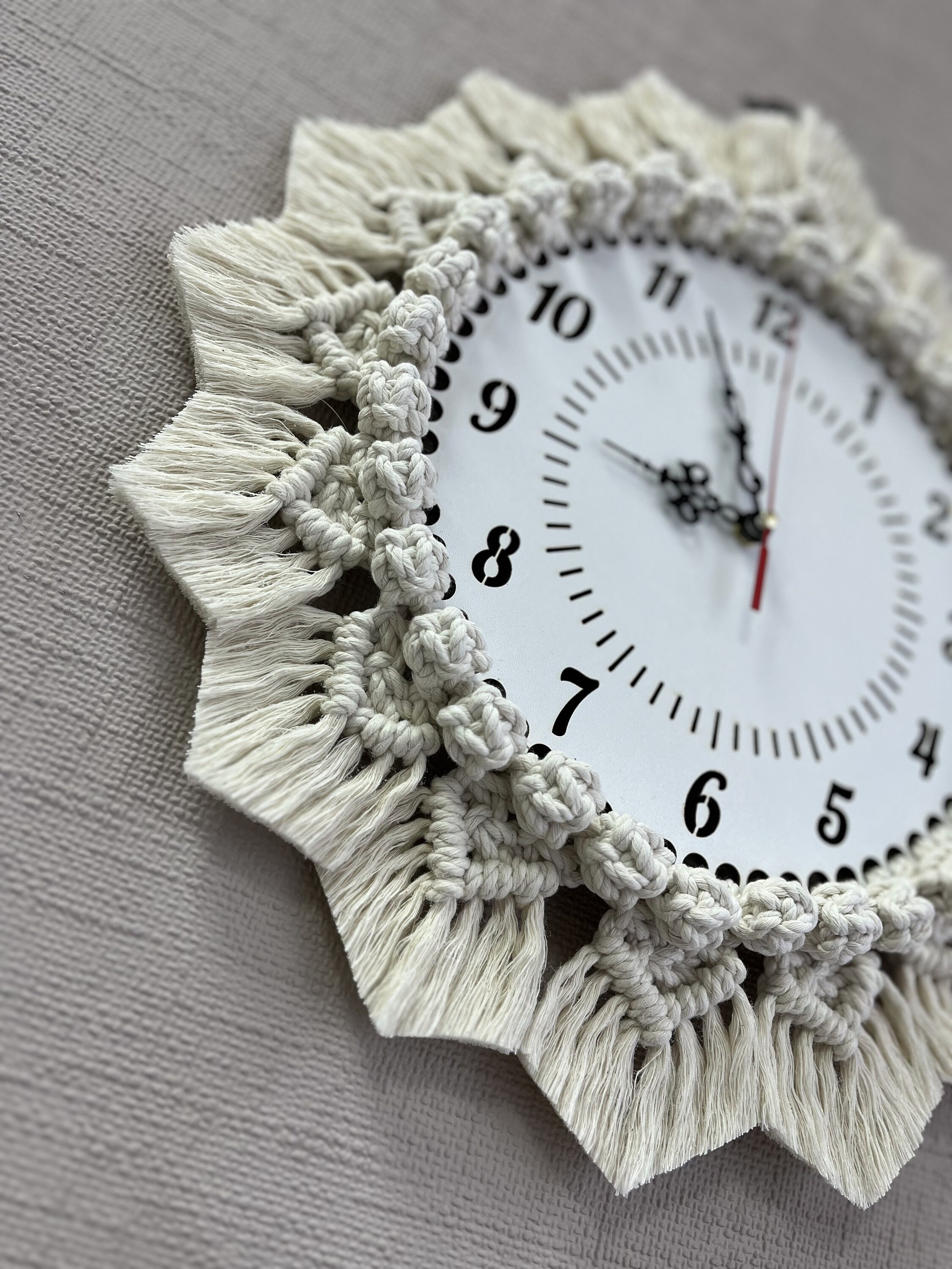 Handcrafted Plywood Macrame Wall Clock | Rustic Bohemian Home Decor - Etsy