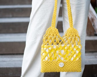 Conjunto de bolso tote de macramé con neceser de piel acolchada, neceser con cremallera, clutch burdeos en macramé, bolso de mano String Net