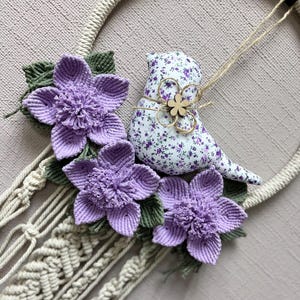 Easter Bird Macrame Wreath - Rustic Home Decor for Spring