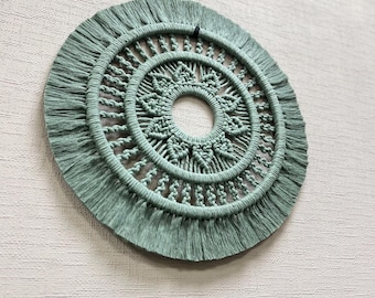 Decoración de pared con mandala de macramé bohemio: panel de pared de macramé hecho a mano