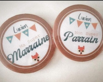 Pin badge, magnet or pocket mirror to personalize