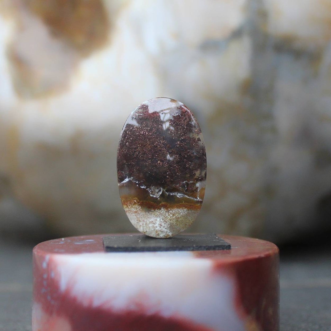 Opalized Wood Copper Cabochon Etsy