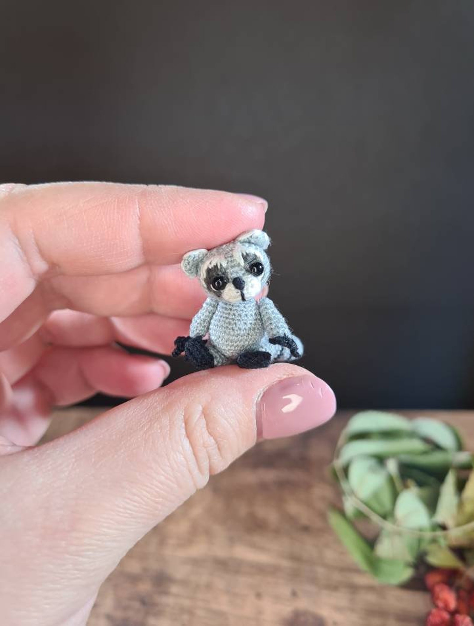 Cute raccoon stuffed animal miniature raccoon figurine mini | Etsy