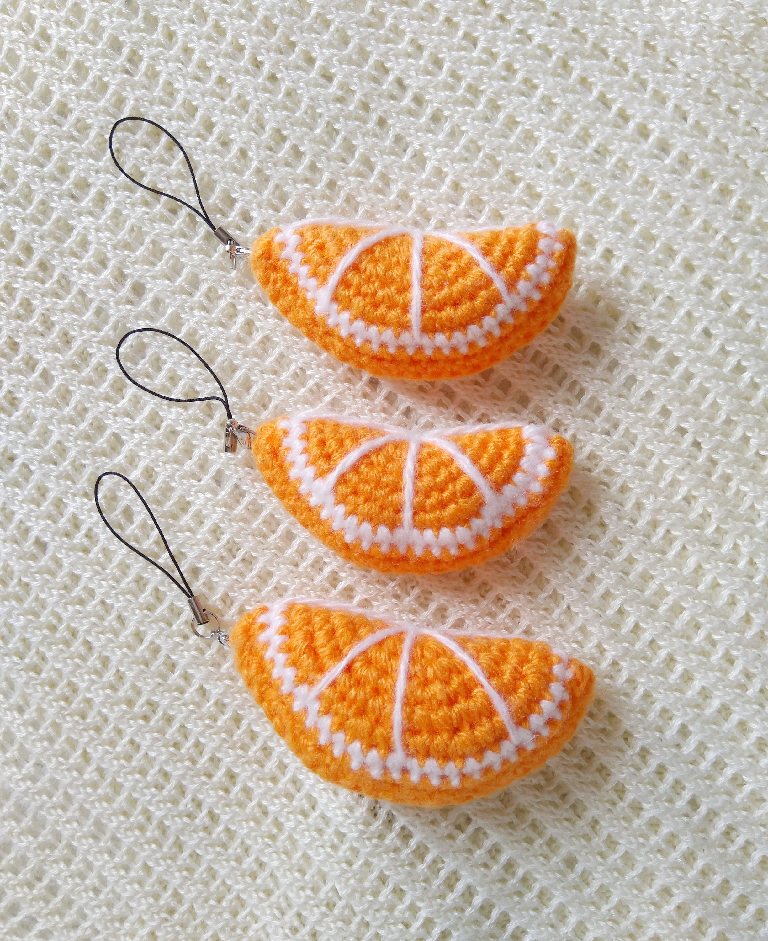 Keychain Orange slice summer fruit slice crochet food Etsy