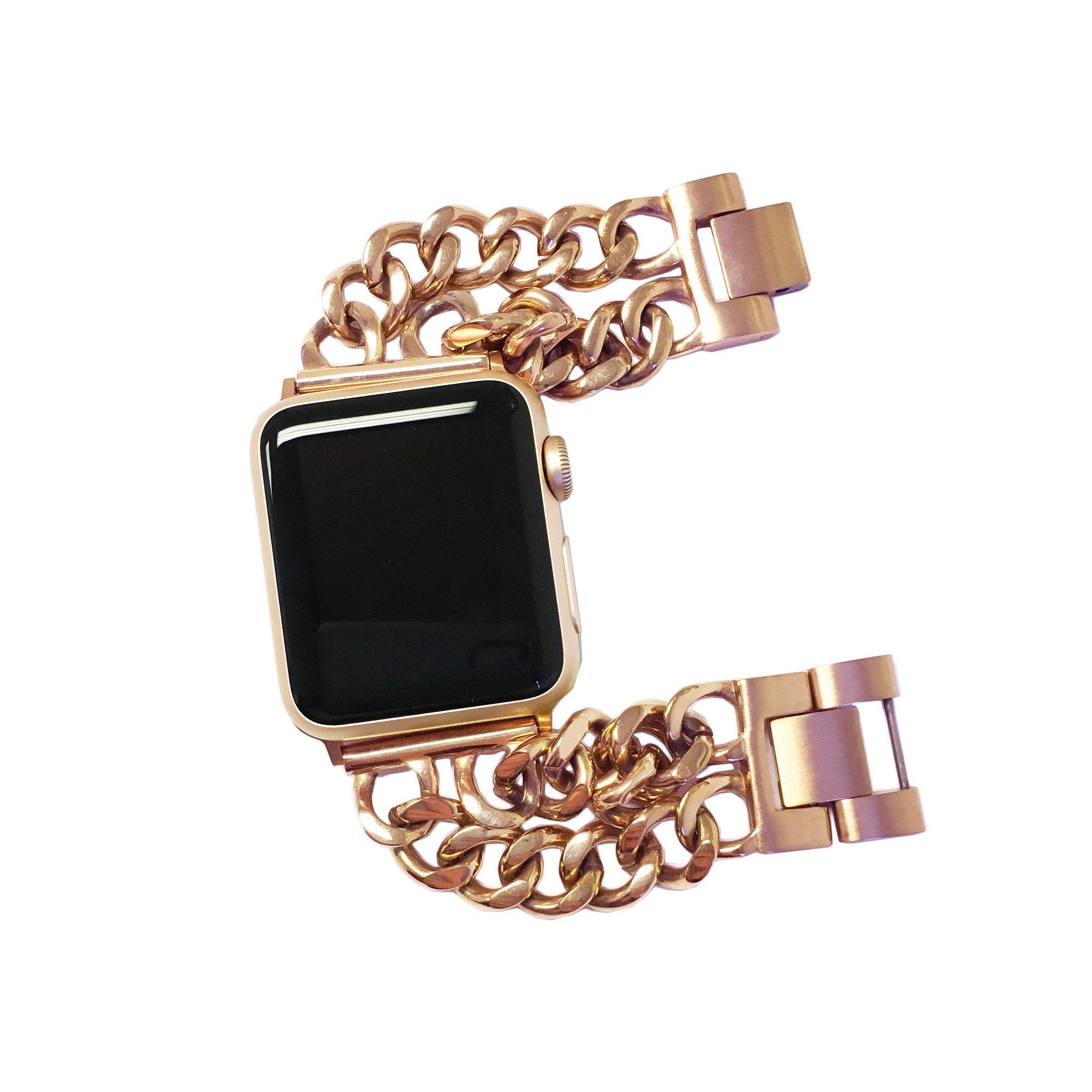 Classy Double Row Chain Link Apple Watch Band Woman Rose Gold Etsy