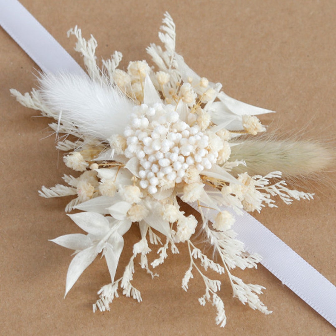 Flower Wrist Corsages,white Bracelets for Bridesmaid,wedding Jewellery ...
