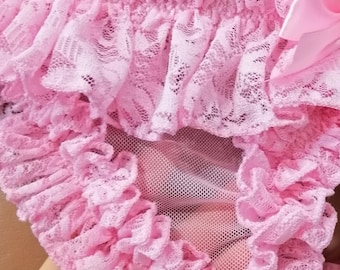 Handmade Pink Lace Panties: Custom Size